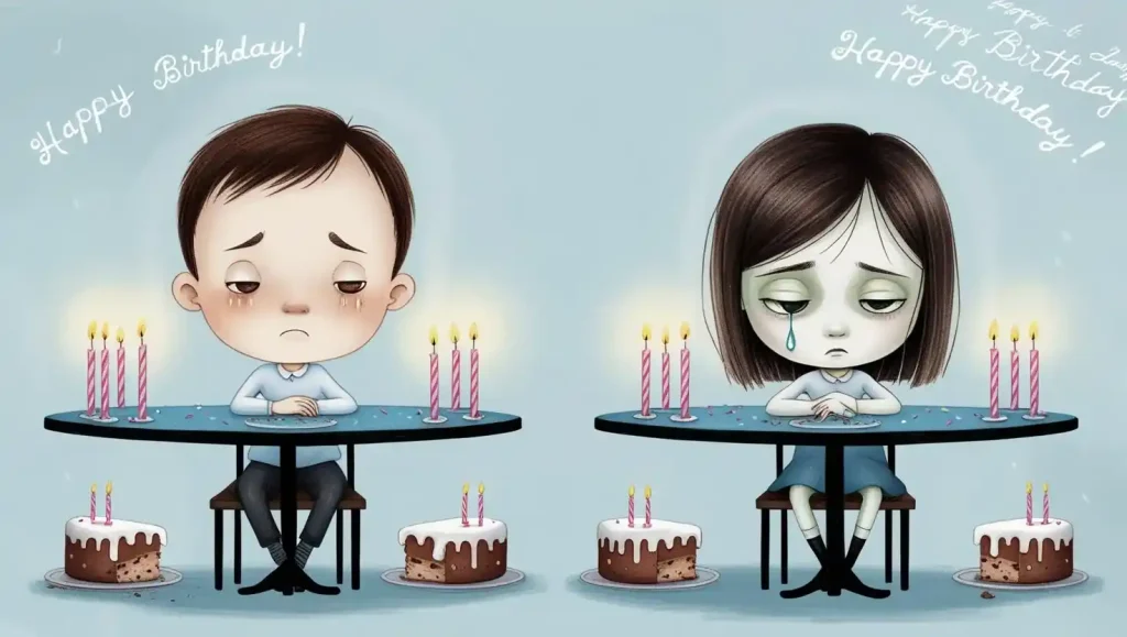 Emotional alone sad birthday quotes, capturing feelings of solitude and introspection on a personal birthday