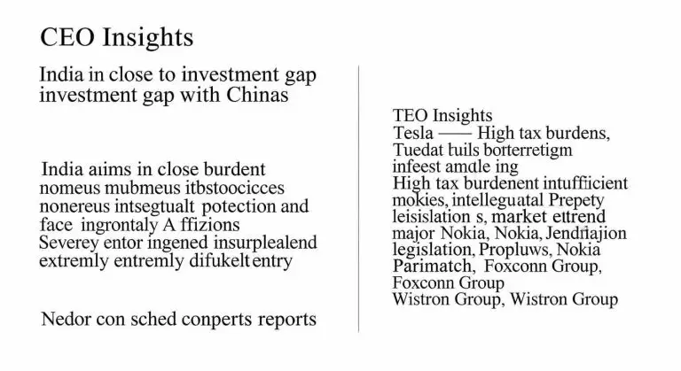 CEO Insights reports that India aims to close the investment gap with China but faces numerous obstacles hindering its potential. High tax burdens, insufficient intellectual property protection, and overregulated legislation make market entry extremely difficult. Several major companies—including Tesla, Nokia, Parimatch, Foxconn Group, and Wistron Group—have experienced these challenges firsthand.