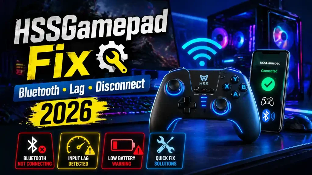 HSSGamepad Connectivity Issues Fix (2026): Bluetooth, Lag & Disconnect Guide 1 HSSGamepad Fix Bluetooth and Lag