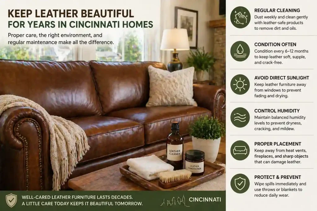 What Helps Maintain Leather Quality for Years in Homes in Cincinnati 1 Leather care tips for your home