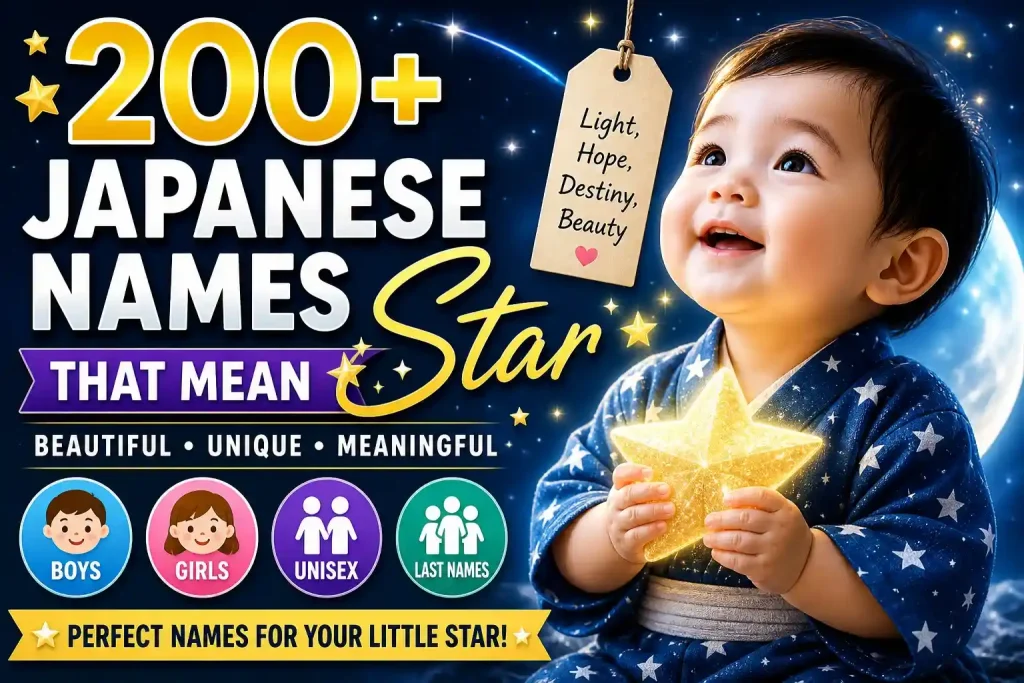 200+ Japanese Names That Mean “Star” (2026): Unique, Rare & Beautiful Names for Boys, Girls & Unisex 1 200+ Japanese names for your star