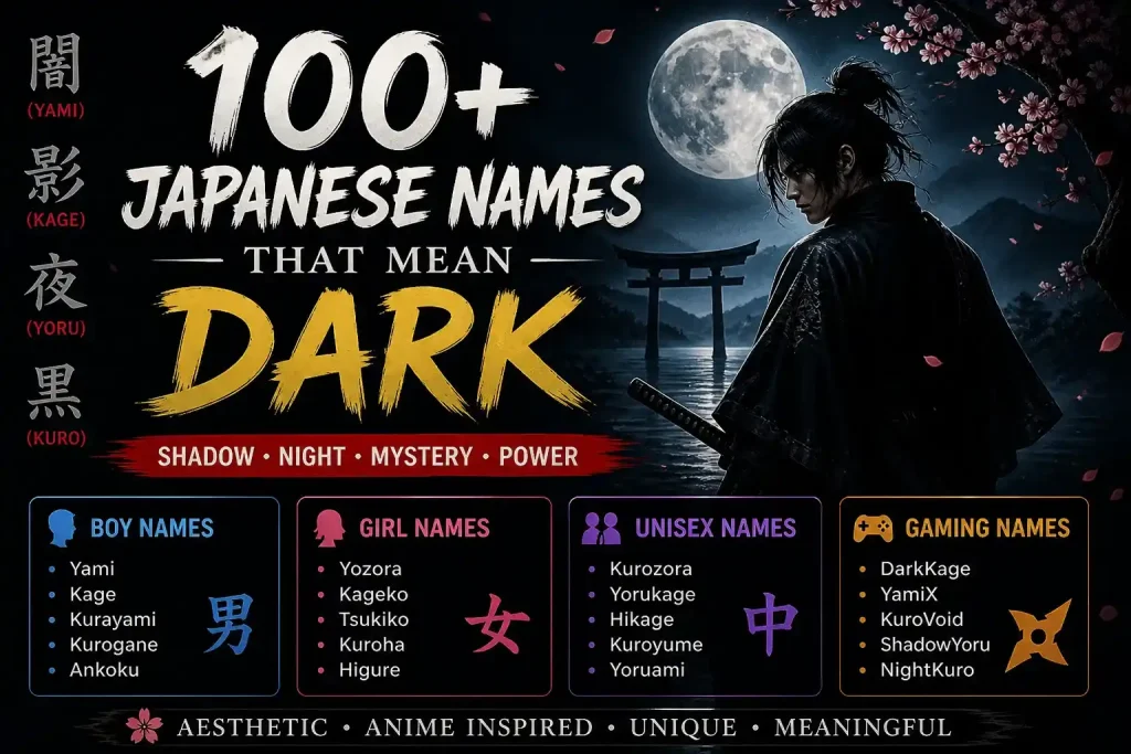 Japanese Names That Mean Dark (100+ Shadow, Night & Aesthetic Names) 3 Japanese Names That Mean Dark (100+ Shadow, Night & Aesthetic Names)