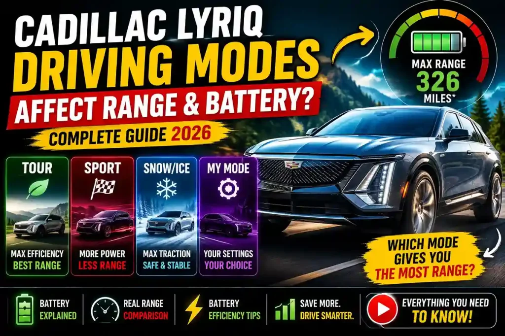 Do Cadillac LYRIQ Driving Modes Affect Range and Battery Usage? The Complete 2026 Real-World Guide 1 Cadillac Lyriq driving modes guide