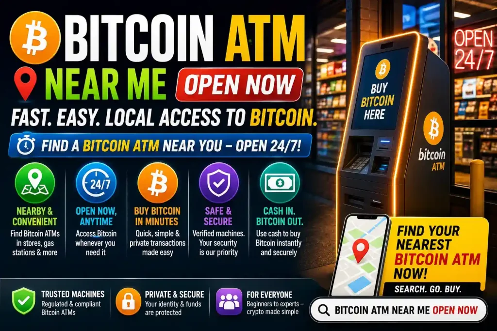 Premier Neighborhood Access: Where to Find a Bitcoin ATM Near Me Open Now 1 Find your Bitcoin ATM now