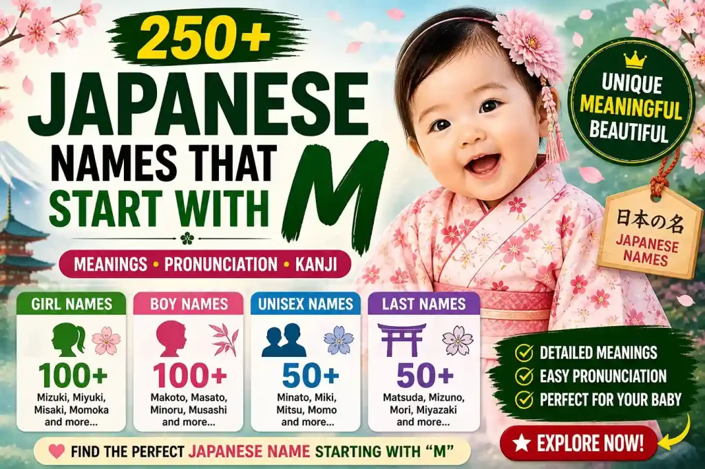 250+ Japanese Names That Start With “M” (Boys, Girls & Unisex + Meanings) 1 Japanese baby names