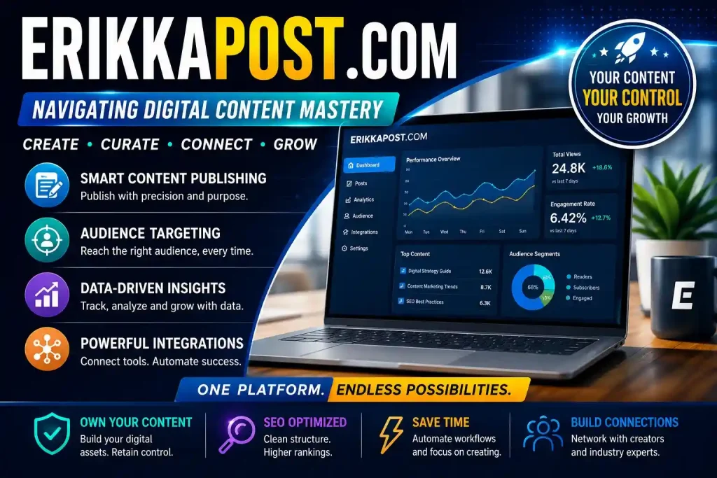 Erikkapost com: Complete Guide to Digital Content Strategy, Publishing & Online Growth 1 Optimized digital content management dashboard