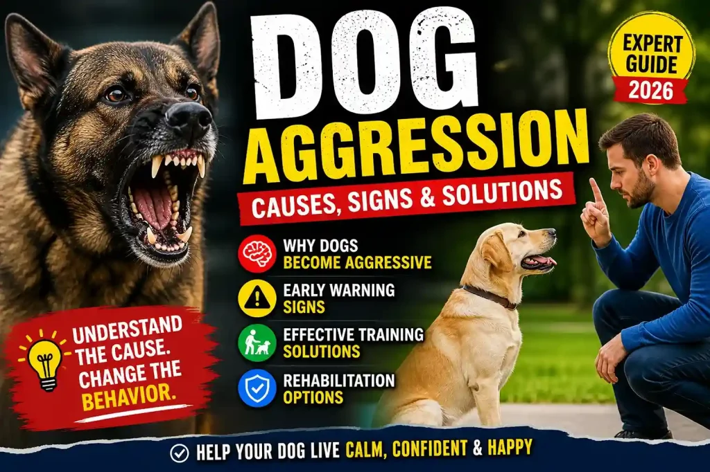 Dog Aggression Explained: Causes, Warning Signs & Training Solutions (2026 Guide) 1 Training aggressive dogs causes and solutions