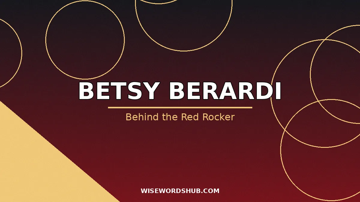 Betsy Berardi: Who Is Sammy Hagar's First Wife? (2026 Bio) 2 Betsy Berardi biography banner with bold typographic design