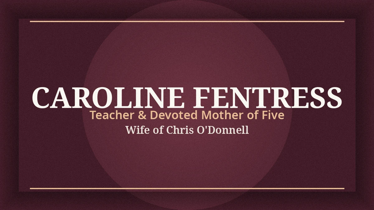 Caroline Fentress: The Teacher Behind Chris O'Donnell's 25+ Year Marriage 2 Minimal typographic design with the name Caroline Fentress