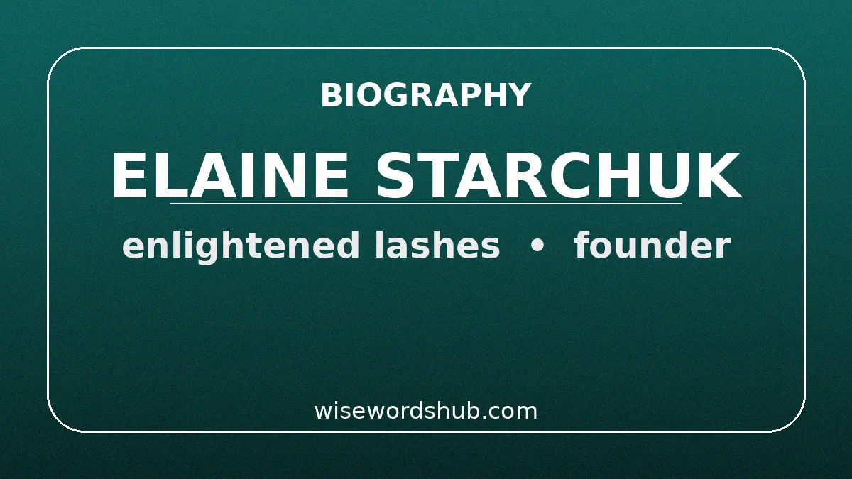 Elaine Starchuk: Biography — Tommy Lee's First Wife, Model to Entrepreneur (2026) 2 Graphic highlighting Elaine Starchuk's beauty business Enlightened Lashes on a deep teal background