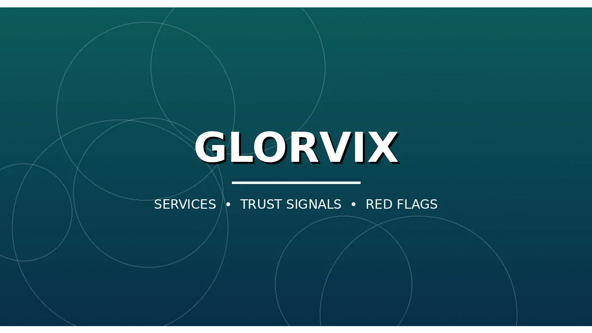 Glorvix.com Review (2026): What Is Glorvix Com, Services & Is It Legit? 2 Checklist graphic showing trust signals to verify before hiring an SEO agency, on a teal background