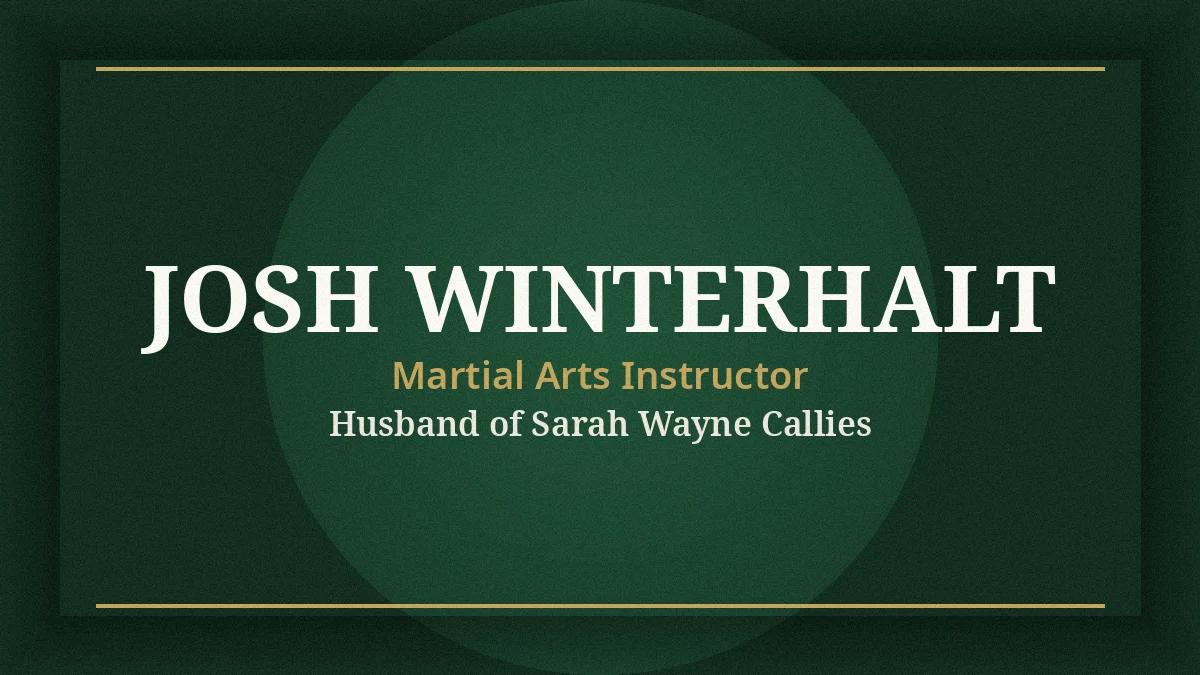 Josh Winterhalt: The Martial Arts Instructor Married to Sarah Wayne Callies Since 2002 2 Minimal typographic design with the name Josh Winterhalt