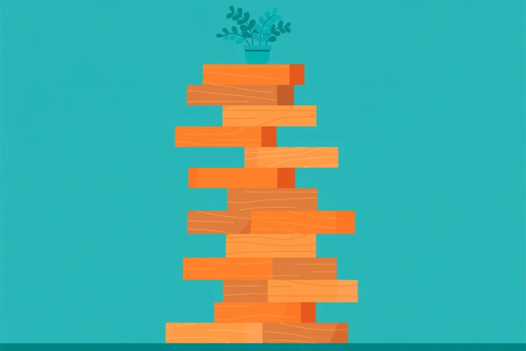 Synonyms for Furthermore: 40+ Alternatives That Strengthen Your Writing (2026 Guide) 2 Flat illustration of building blocks stacking higher