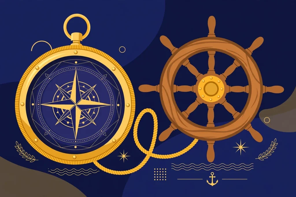 Synonyms for Leader: 40+ Powerful Alternatives (2026 Guide) 2 Flat illustration of a captain's compass and helm
