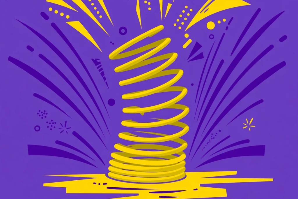 Synonyms for Resilience: 40+ Words for Bouncing Back (2026 Guide) 2 Flat illustration of a spring bouncing back into shape