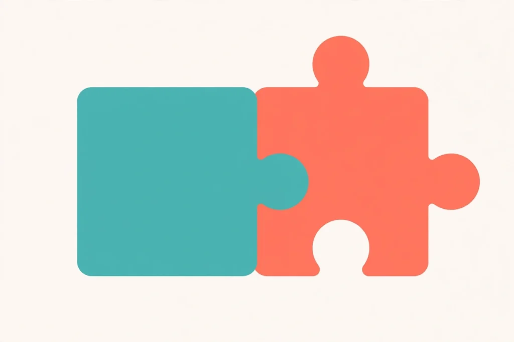 Synonyms for Similar: 40+ Words for Alikeness (2026 Guide) 2 Flat illustration of twin puzzle pieces fitting together