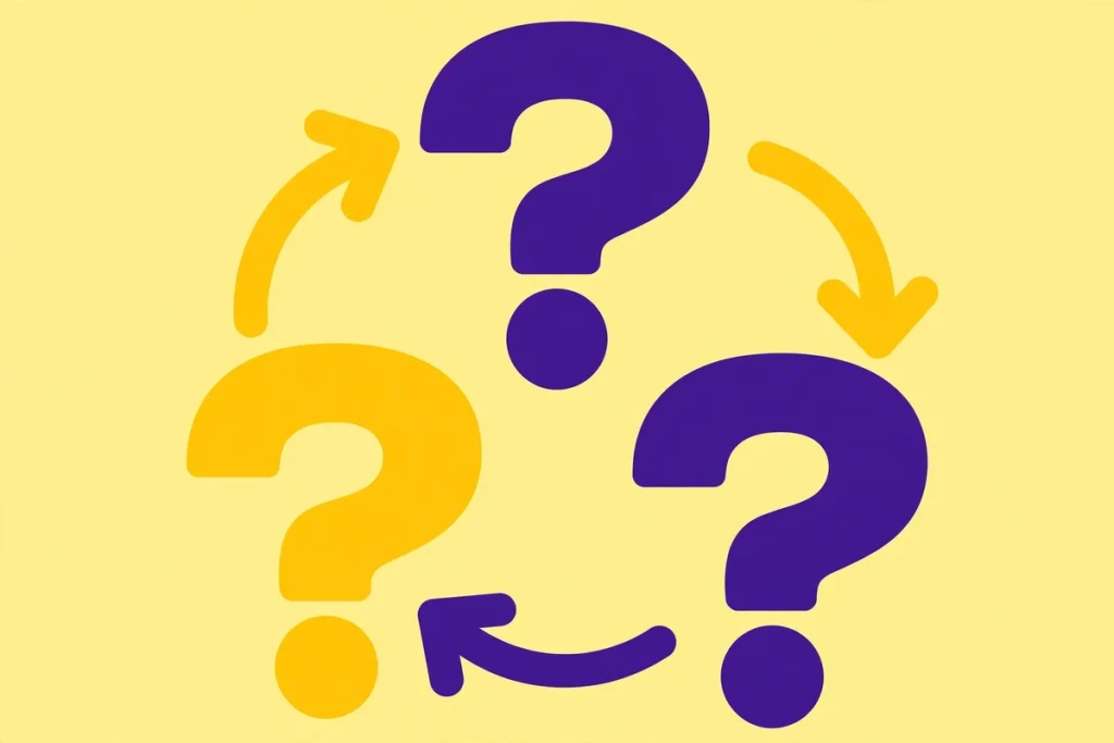 Synonyms for Which: 40+ Alternatives and Rewrites (2026 Guide) 2 Flat illustration of question marks and arrows